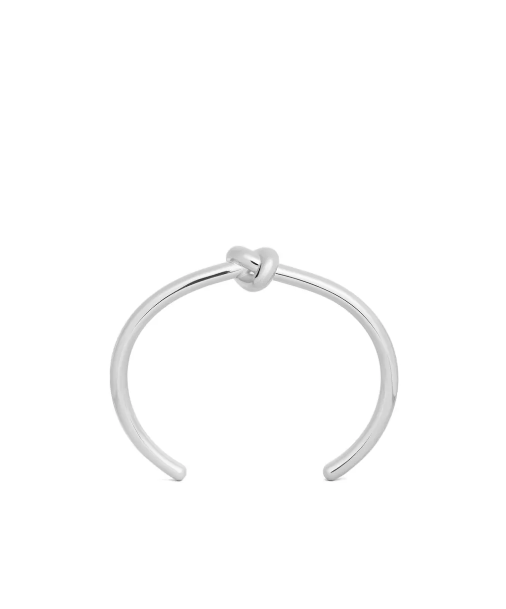 Knot Cuff In Brass With Rhodium Finish