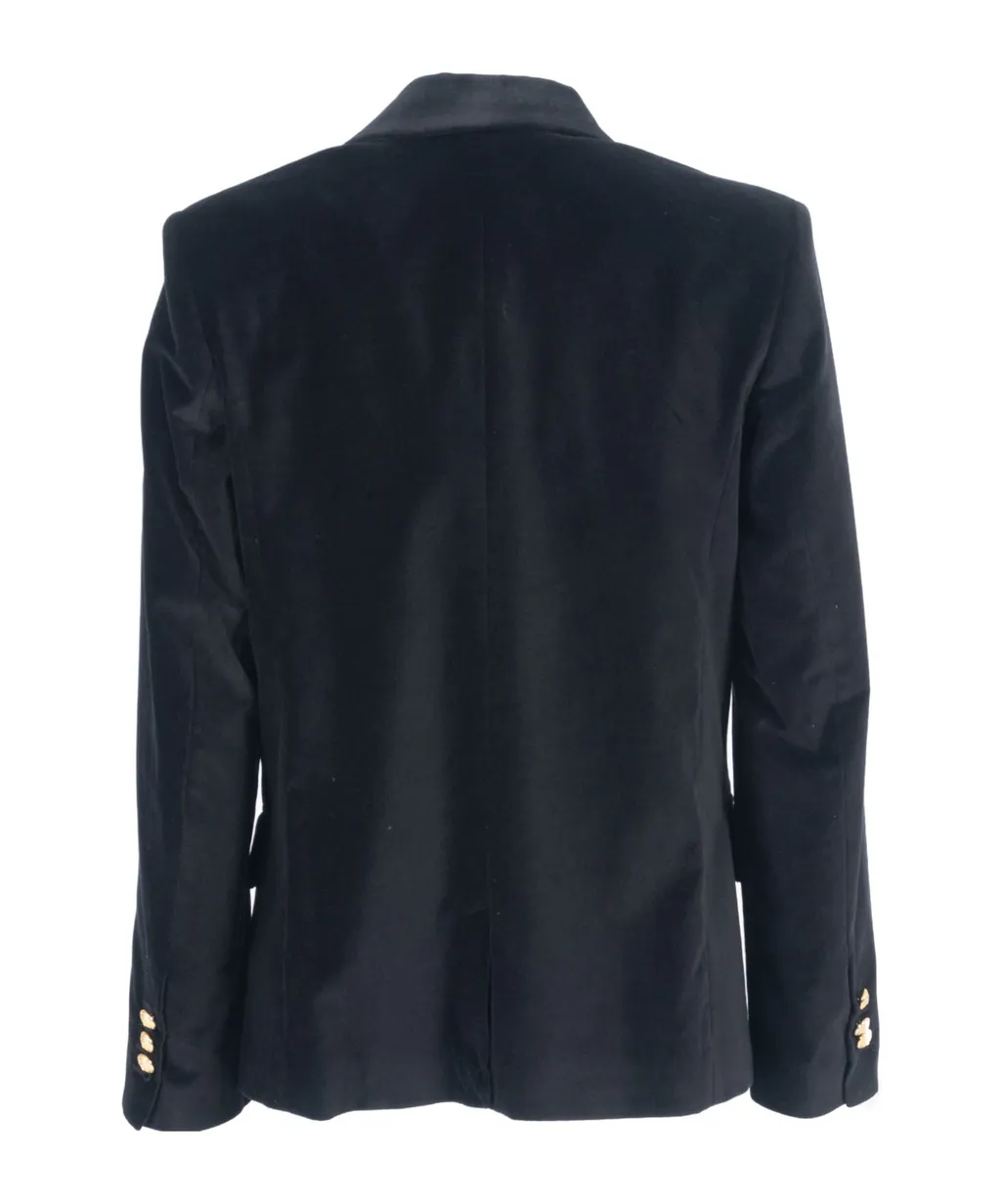 Velvet Gold-Button Jacket