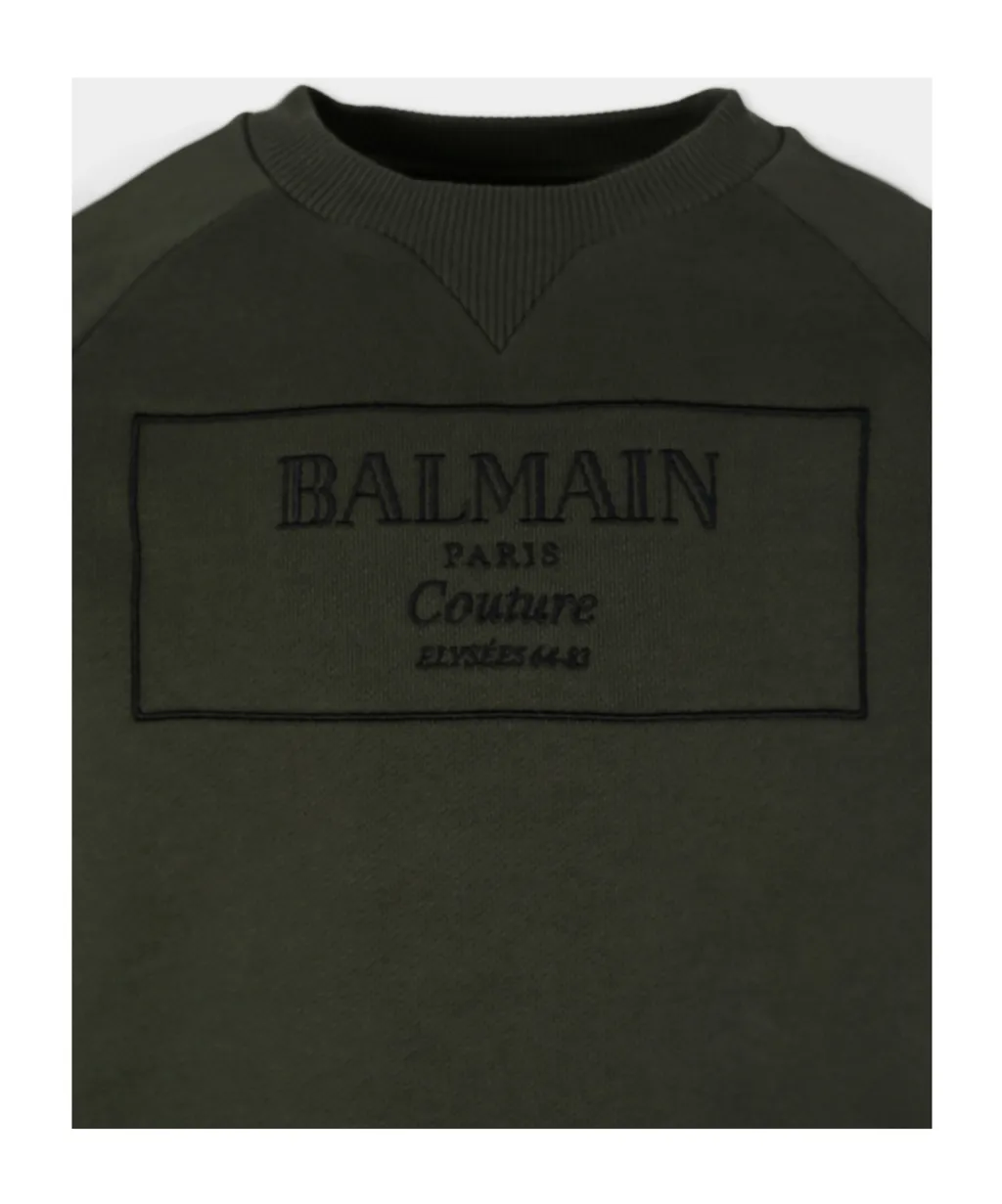 Balmain Kids Logo Embroidered Crewneck Sweatshirt