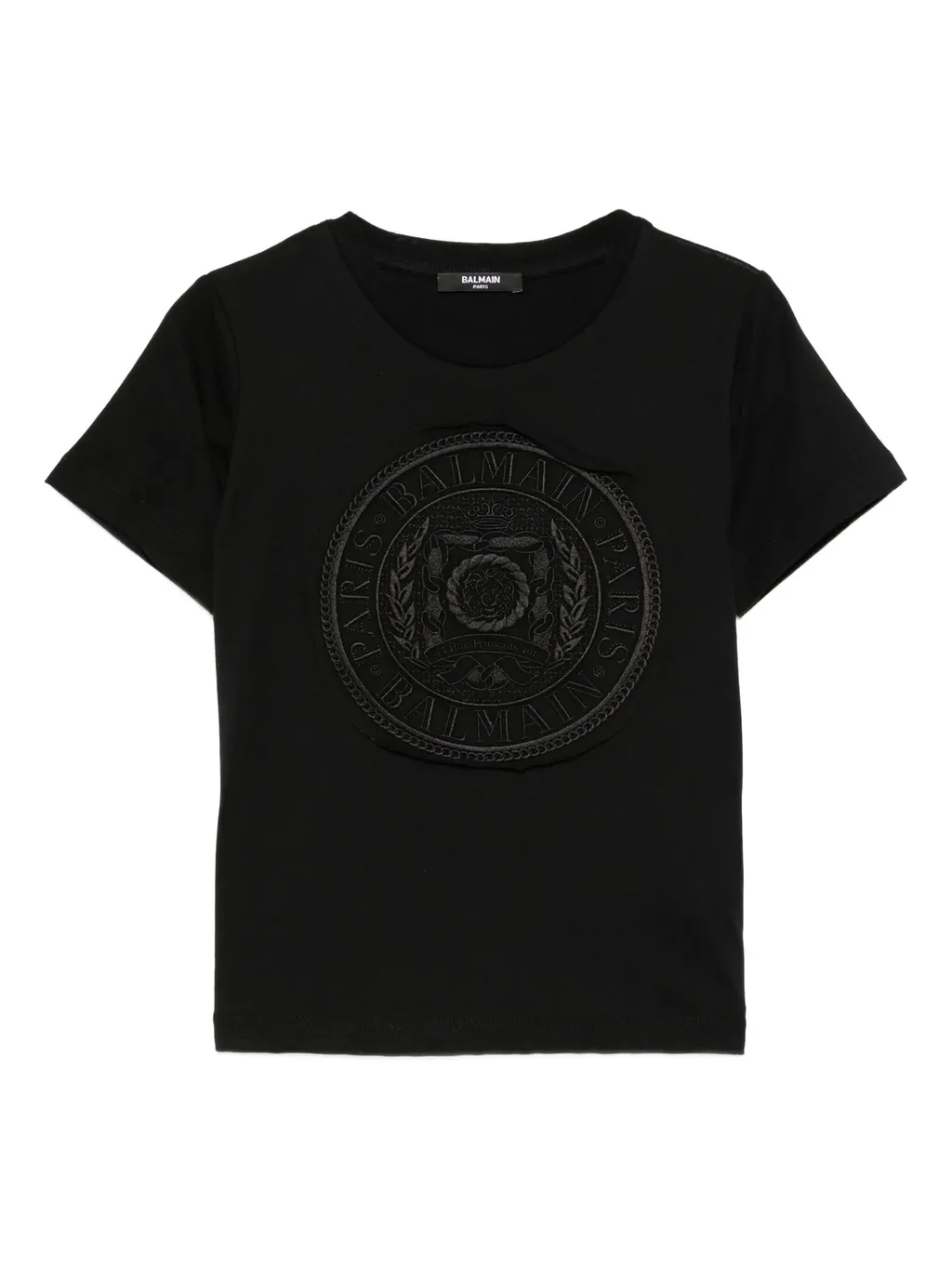 Balmain Kids Logo Patch Crewneck T-Shirt