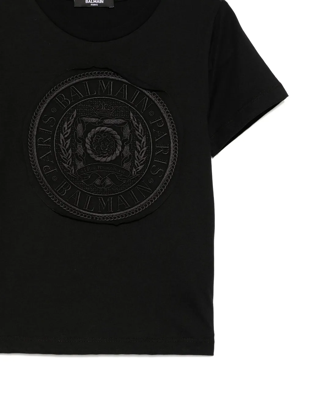 Balmain Kids Logo Patch Crewneck T-Shirt