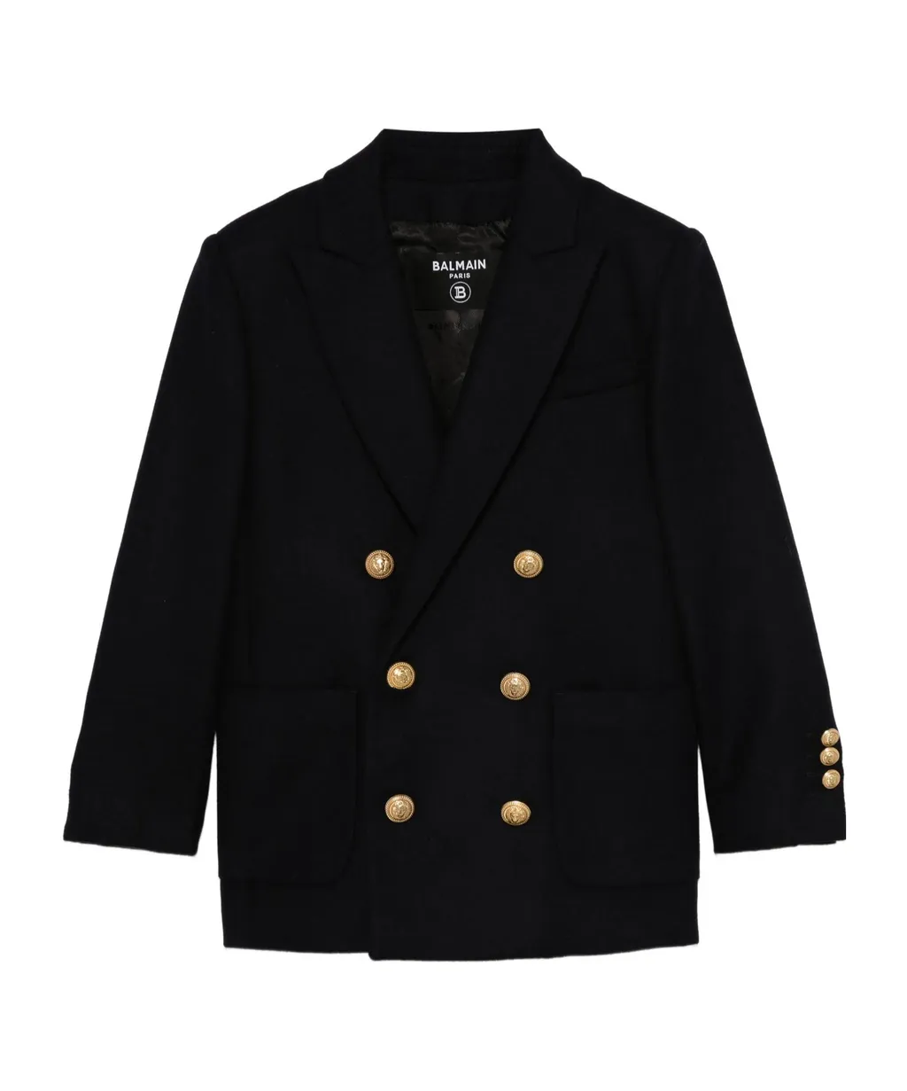 Balmain Kids V-Neck Double Breasted Jacket