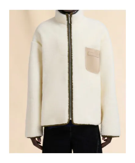 Marni Leather Piping Shearling Jacket