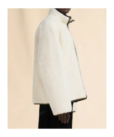Marni Leather Piping Shearling Jacket