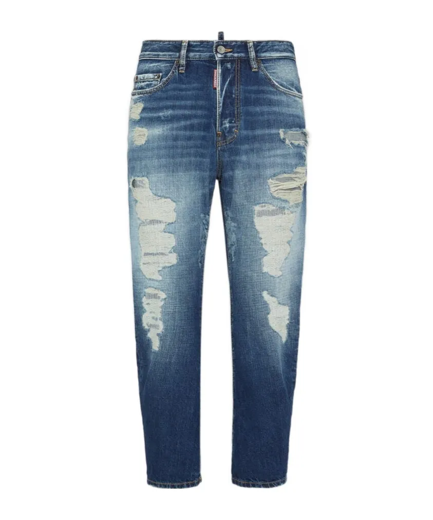 Distressed Tapered Jeans