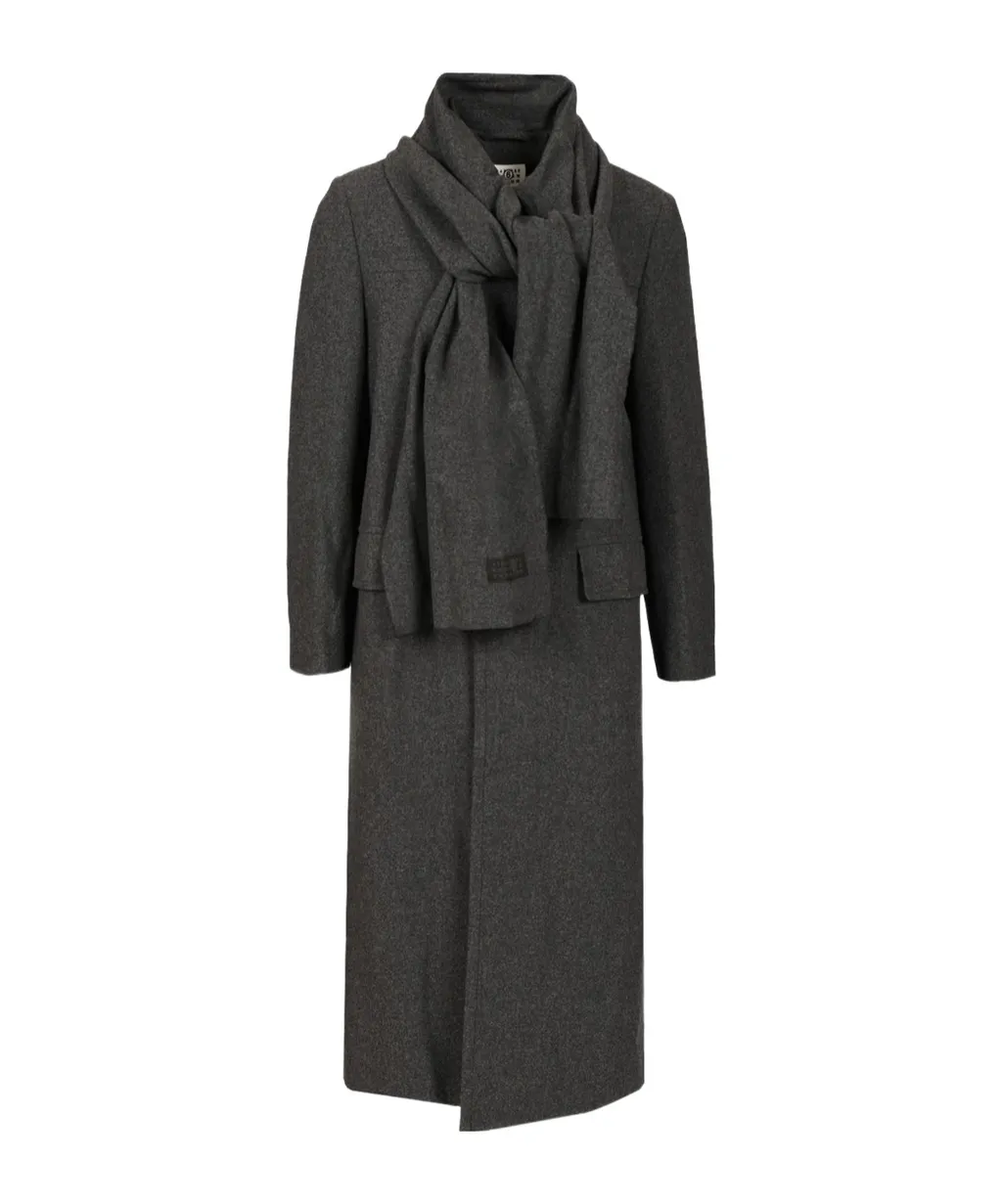 Mm6 Maison Margiela Scarf Detailed Coat