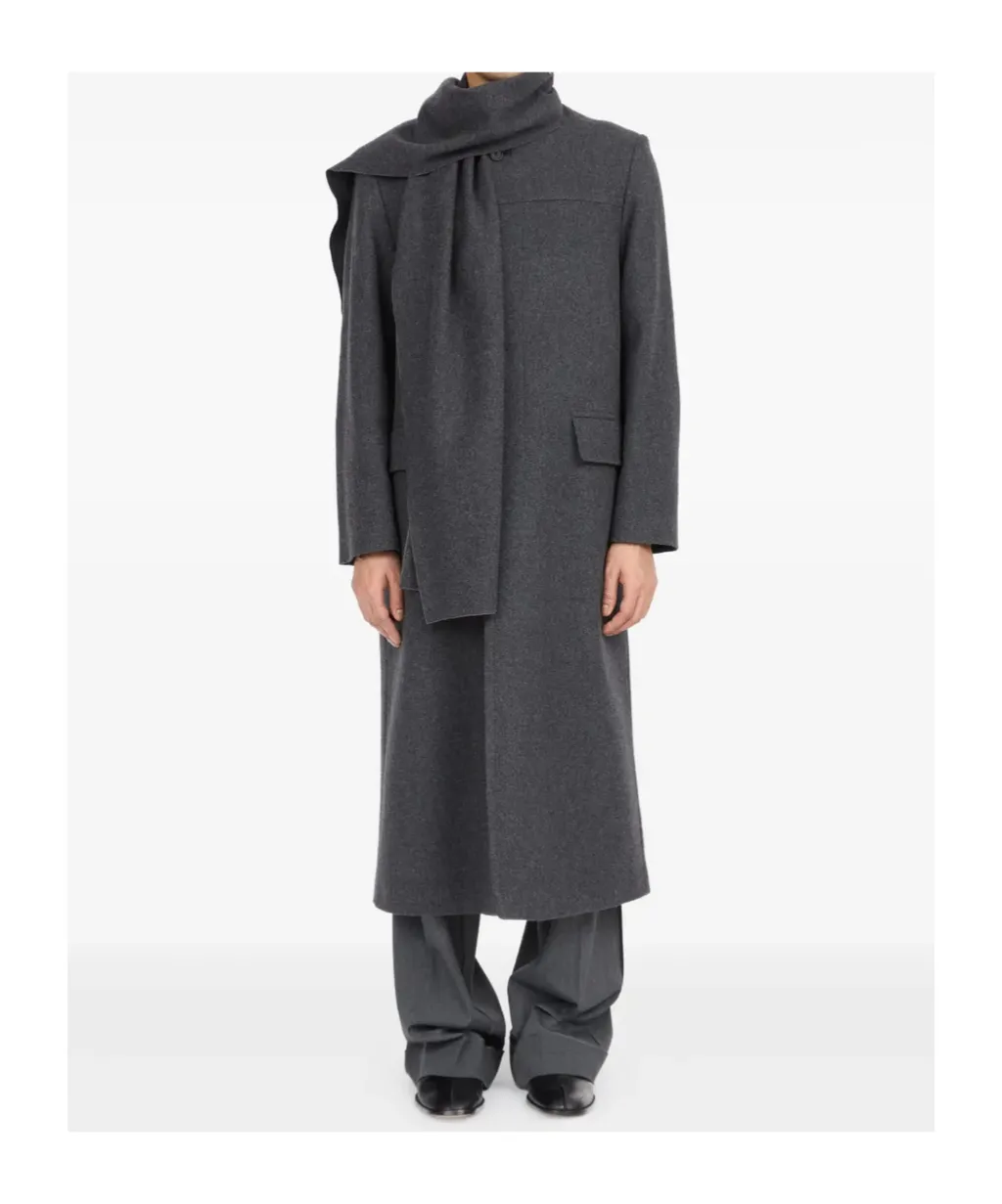 Mm6 Maison Margiela Scarf Detailed Coat