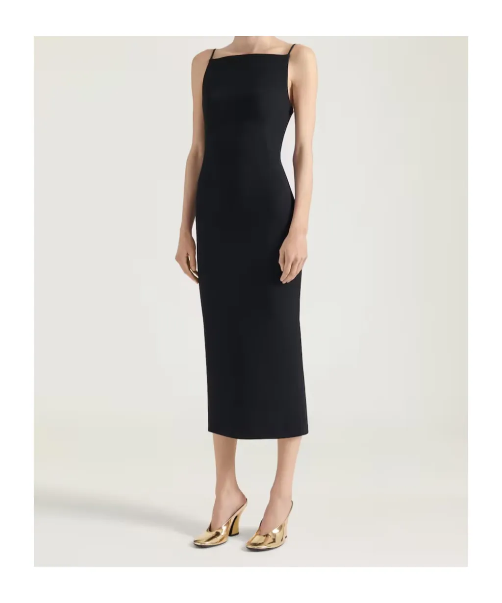 Sliced Midi Dress In Crepe Cady