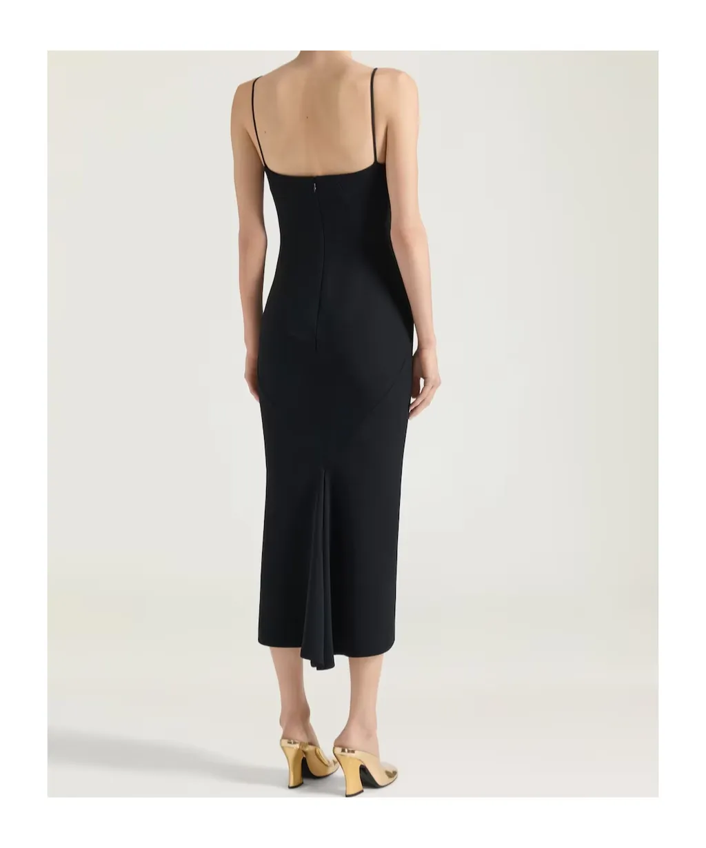 Sliced Midi Dress In Crepe Cady