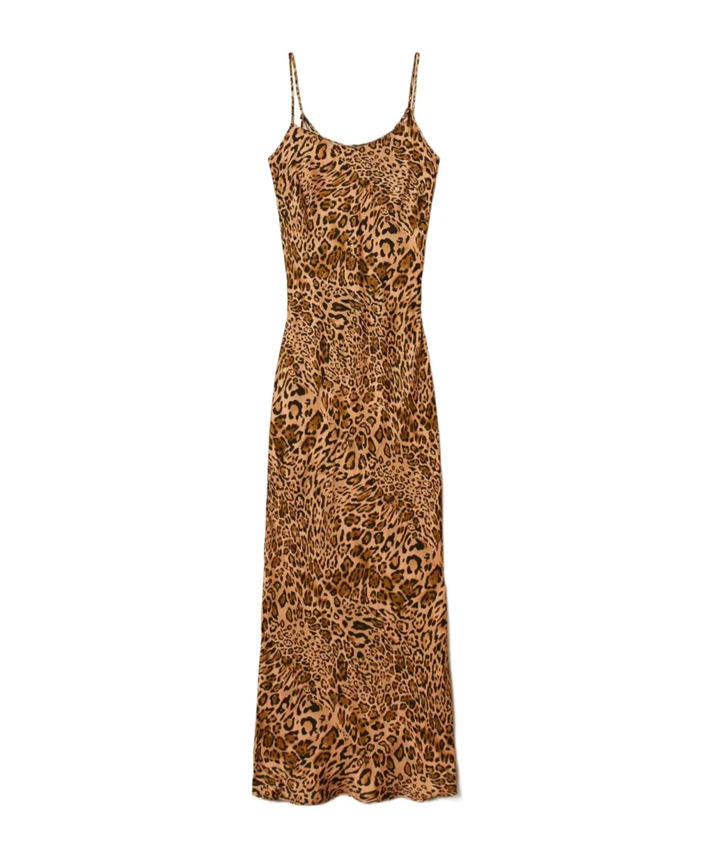 Leopard-Print Slip Dress