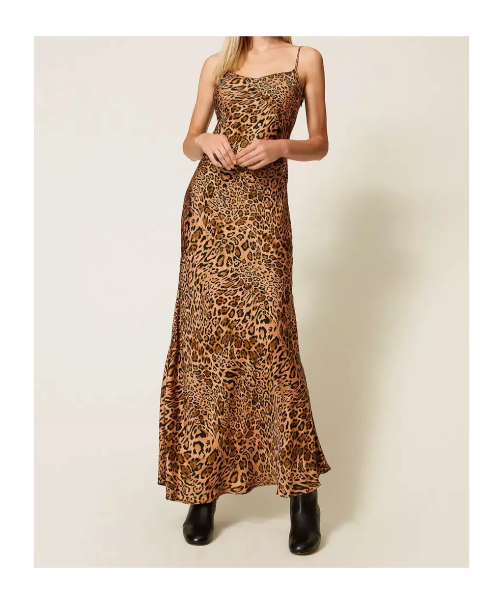 Leopard-Print Slip Dress
