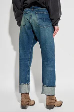 Cross-Waistband Jeans