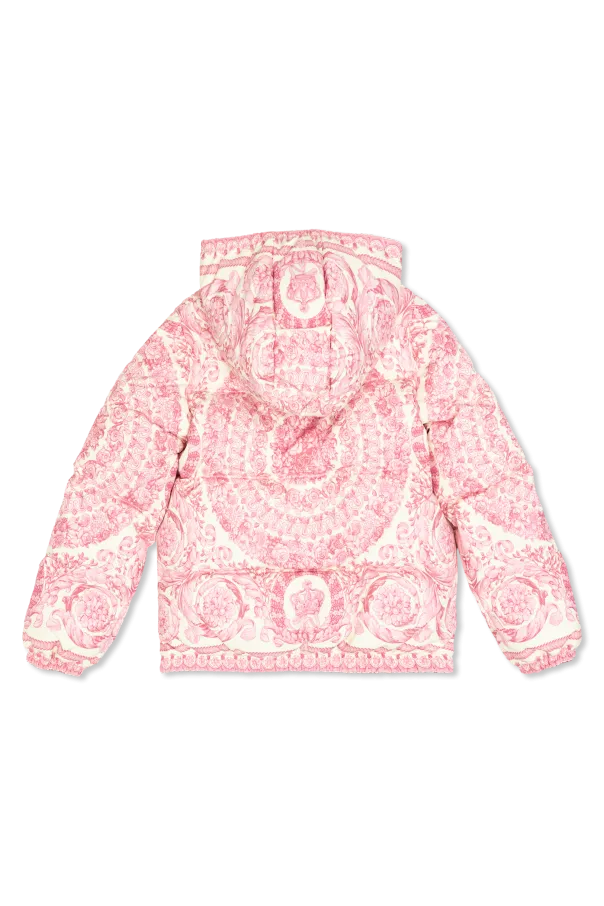 Versace Kids All-Over Printed Zip-Up Hooded Jacket