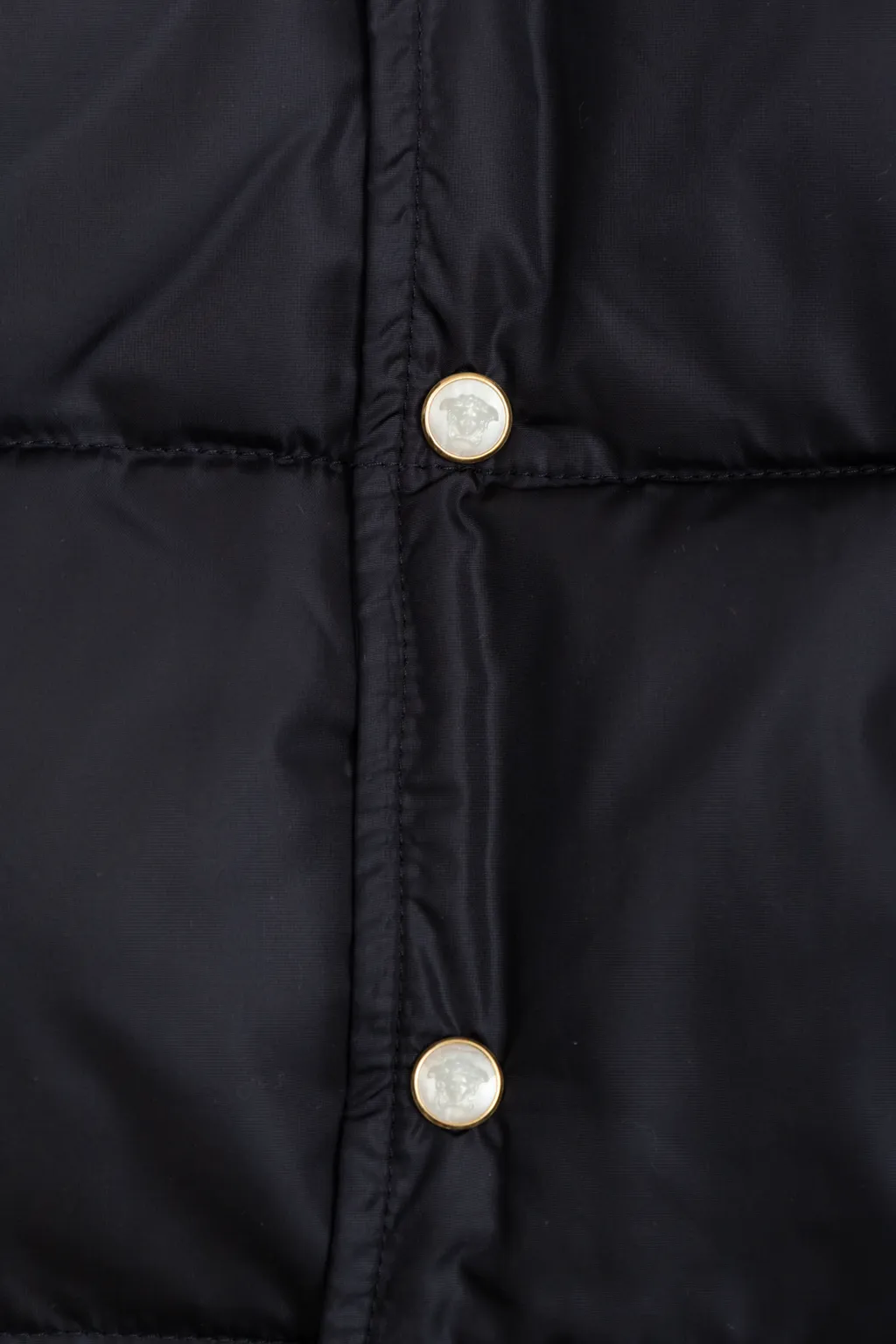 Versace Kids Insulated Button-Up Hooded Jacket