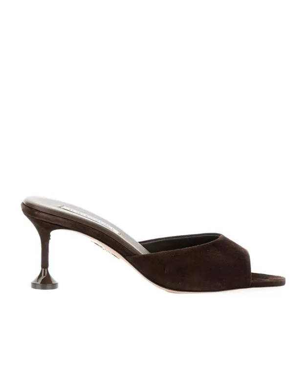 65Mm Bisous Fluted-Heel Suede Sandals