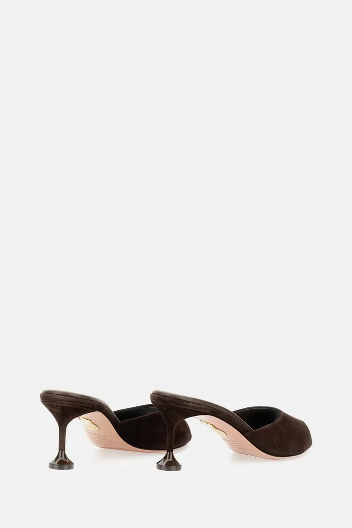65Mm Bisous Fluted-Heel Suede Sandals