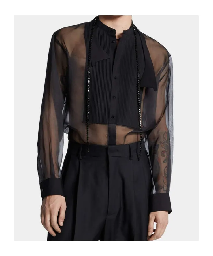 Dsquared2 Semi-Sheer Long-Sleeved Shirt