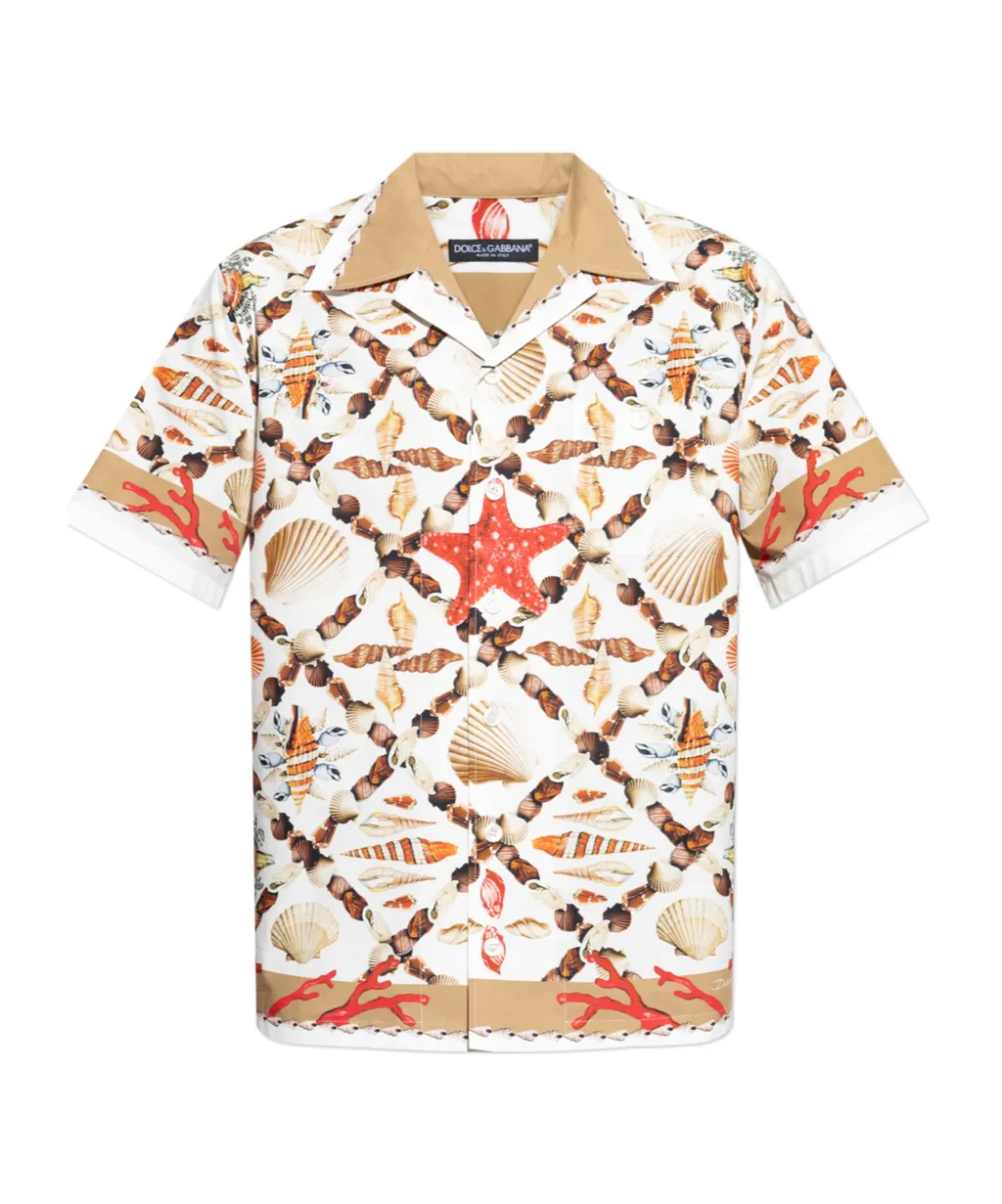 Dolce & Gabbana Shell Printed Hawaii Poplin Shirt