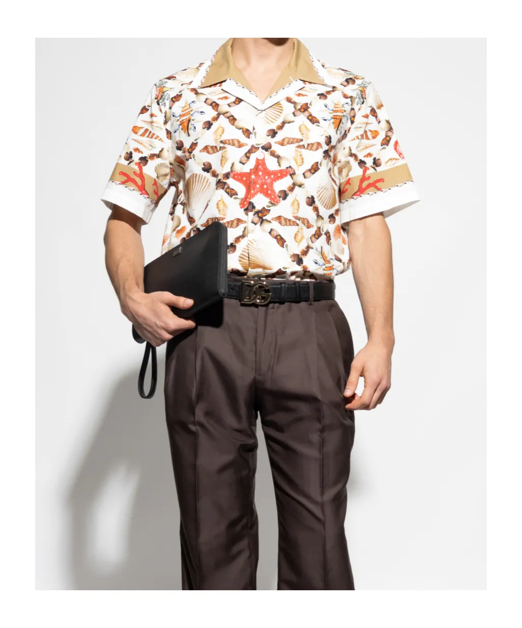 Dolce & Gabbana Shell Printed Hawaii Poplin Shirt