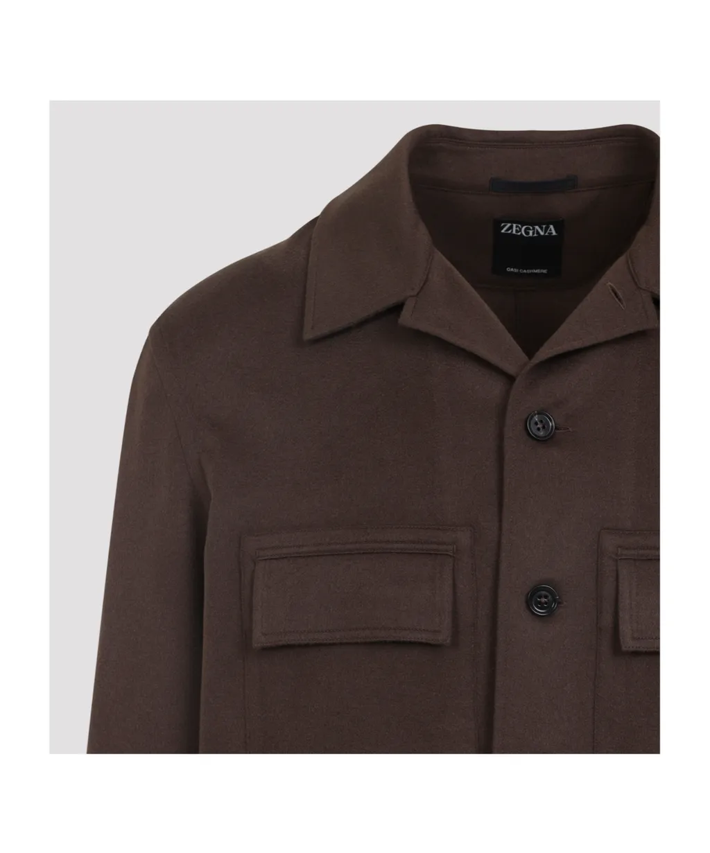 Zegna Long Sleeved Buttoned Overshirt
