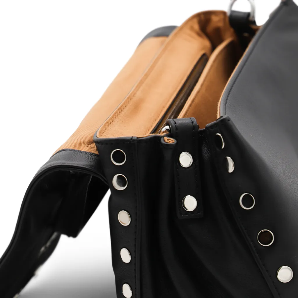 Small Postina Stud-Embellished Flap Tote Bag