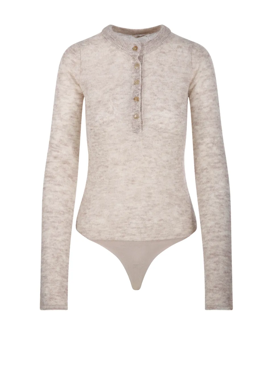 Button-Front Long-Sleeve Bodysuit