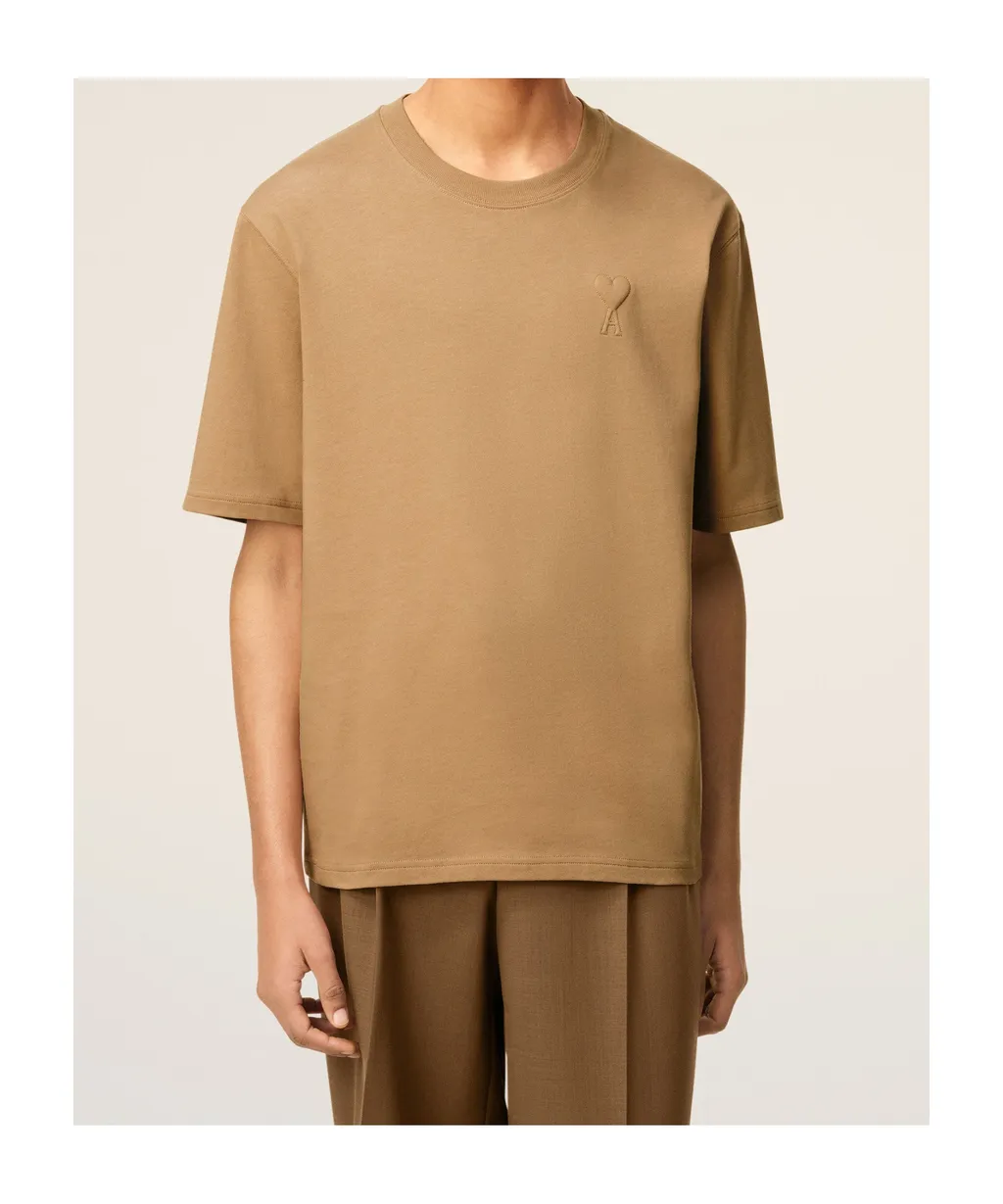 Brown Cotton Ami De Coeur Cosy Fit T-Shirt