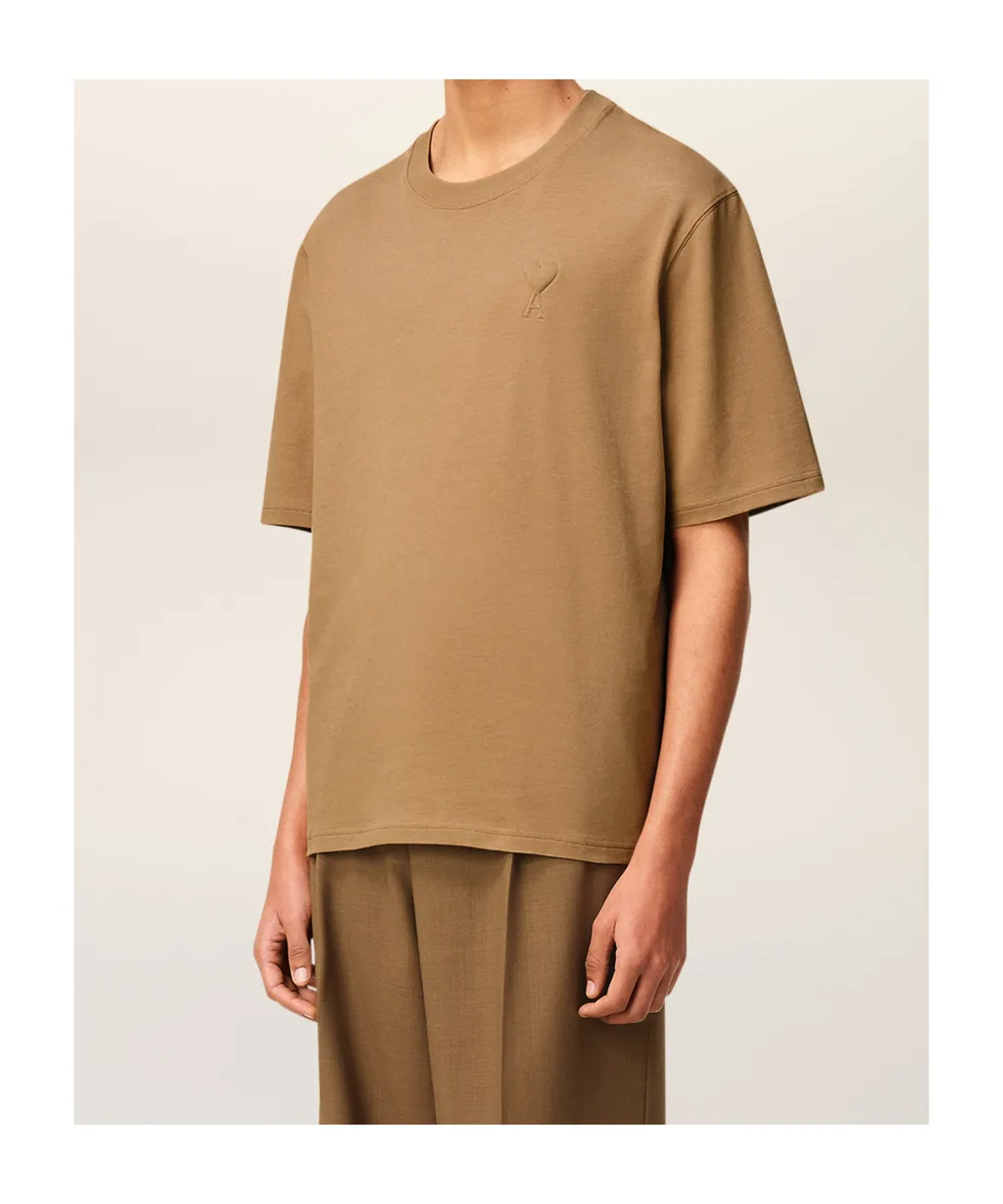 Brown Cotton Ami De Coeur Cosy Fit T-Shirt
