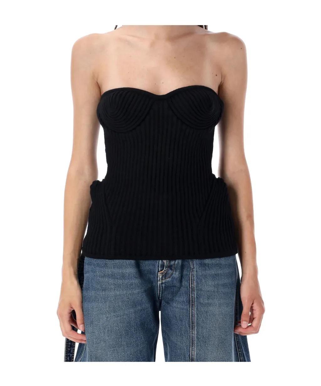 Bustier Top Rib Knit