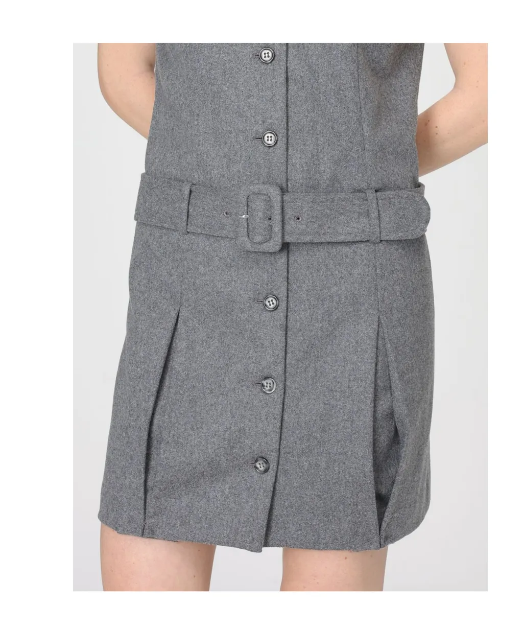 Belted Buttoned Dress