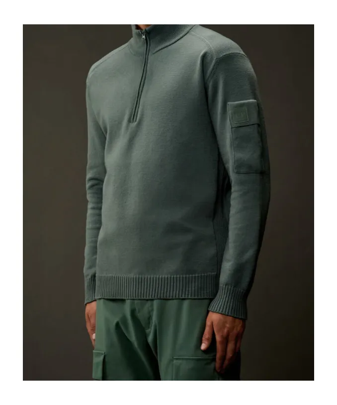 Metropolis Series Extrafine Merino Wool Half Zip Sweater