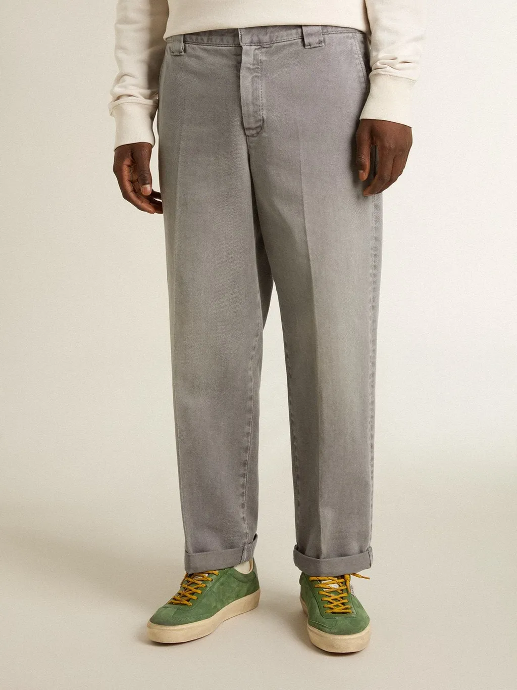 Cuffed Cotton Trousers