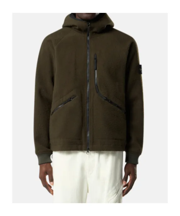 Stone Island Logo Patch Zip-Up Jacket