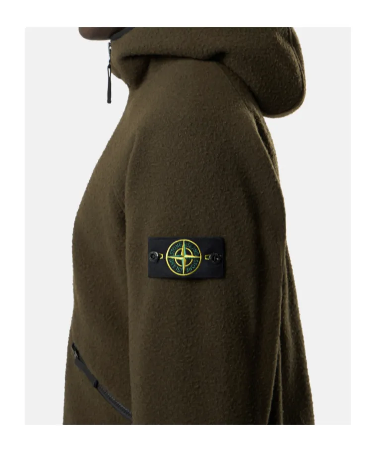 Stone Island Logo Patch Zip-Up Jacket