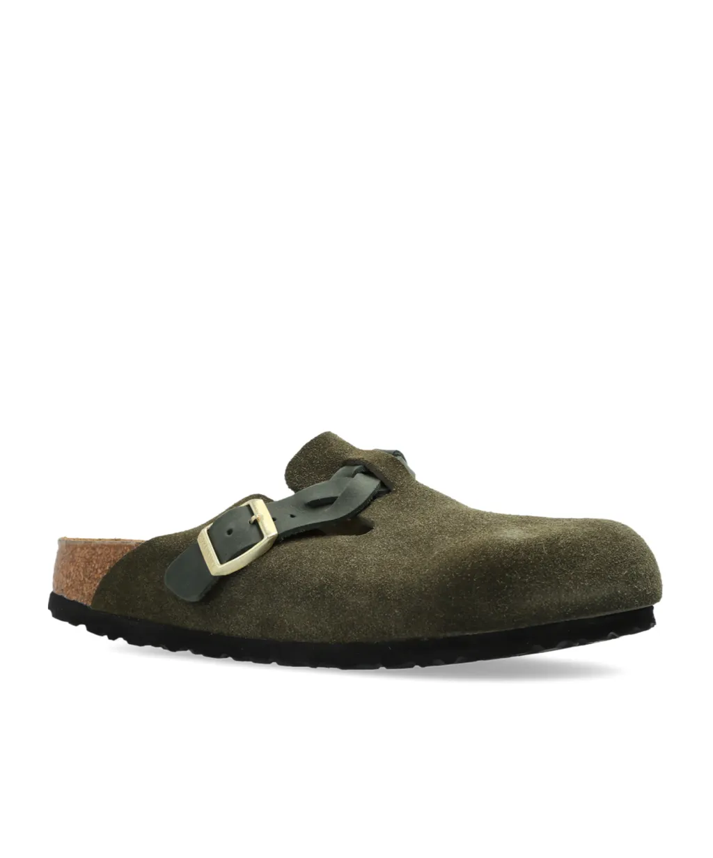 Boston Buckle-Fastening Slippers