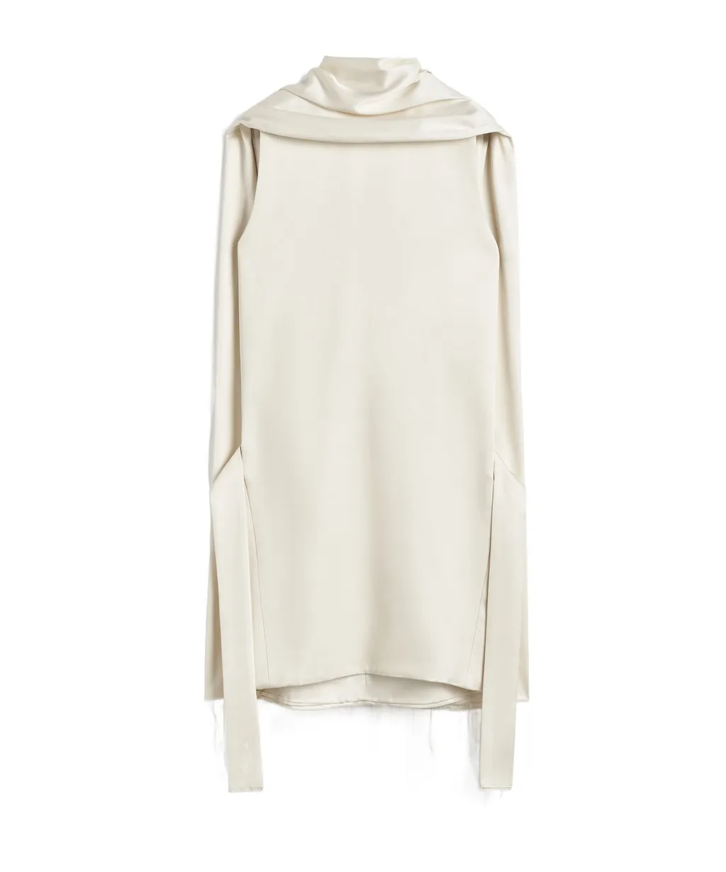 Raw-Edge Silk Dress