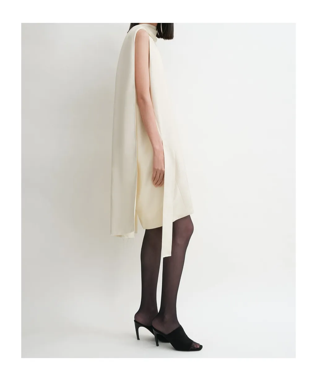 Raw-Edge Silk Dress