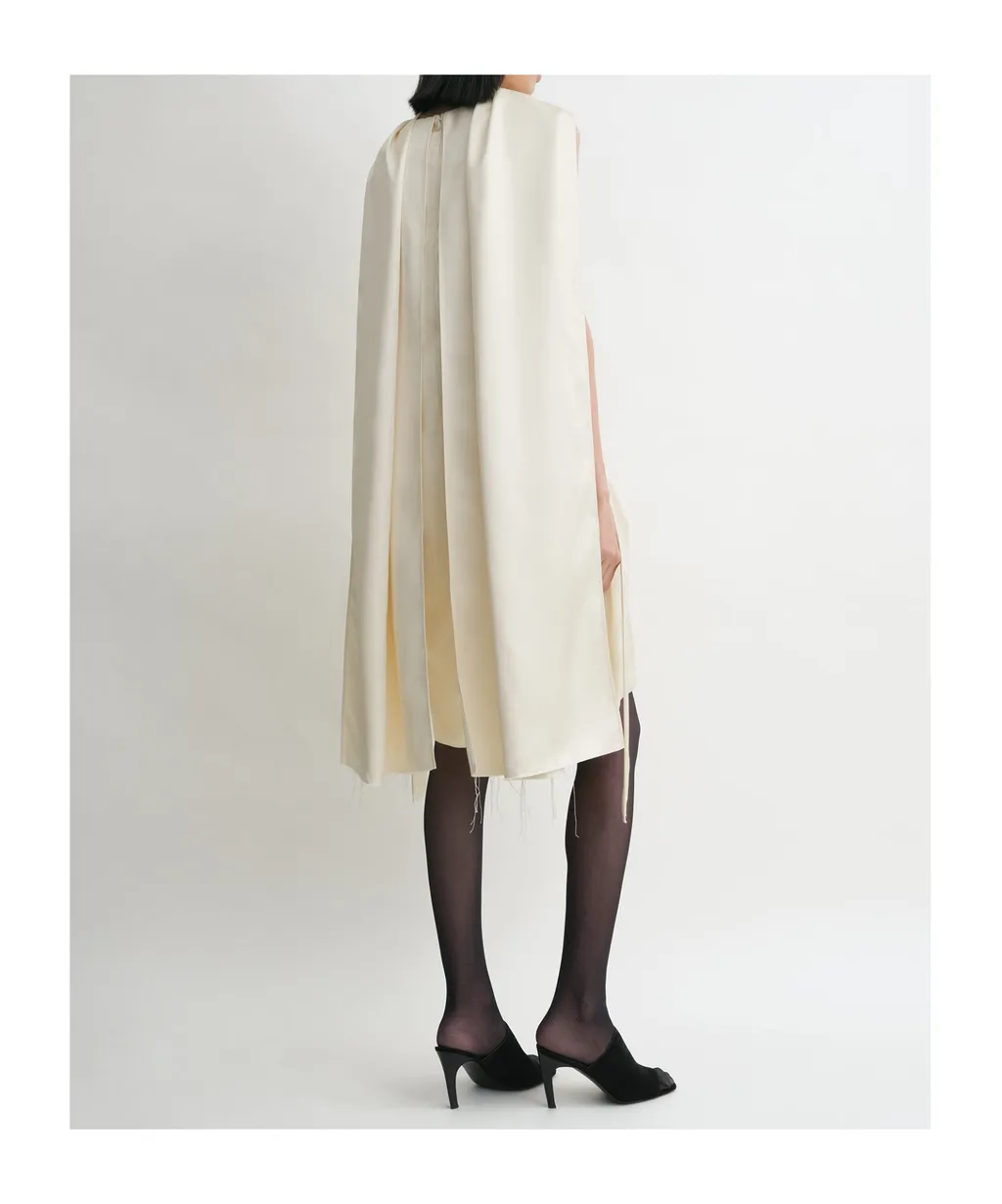 Raw-Edge Silk Dress