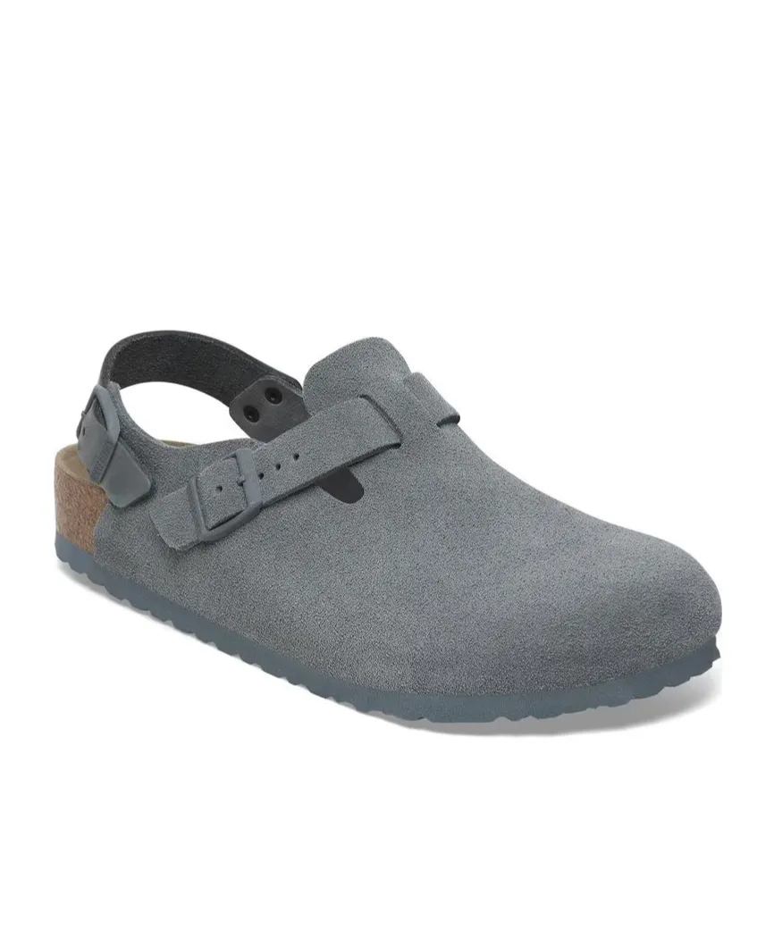Tokio Suede Buckle Mules