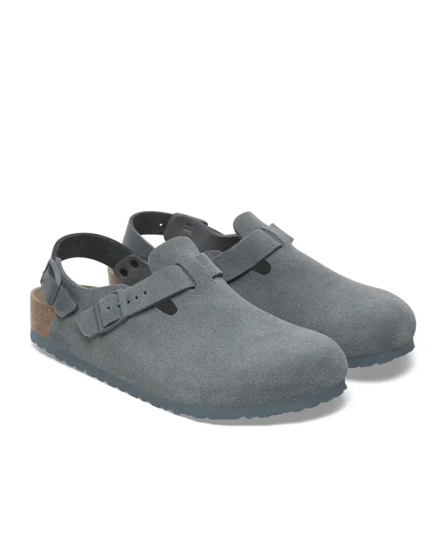 Tokio Suede Buckle Mules