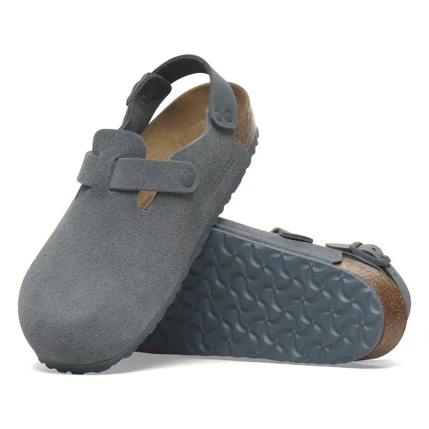 Tokio Suede Buckle Mules