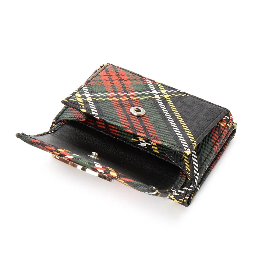 Tartan-Print Orb Wallet