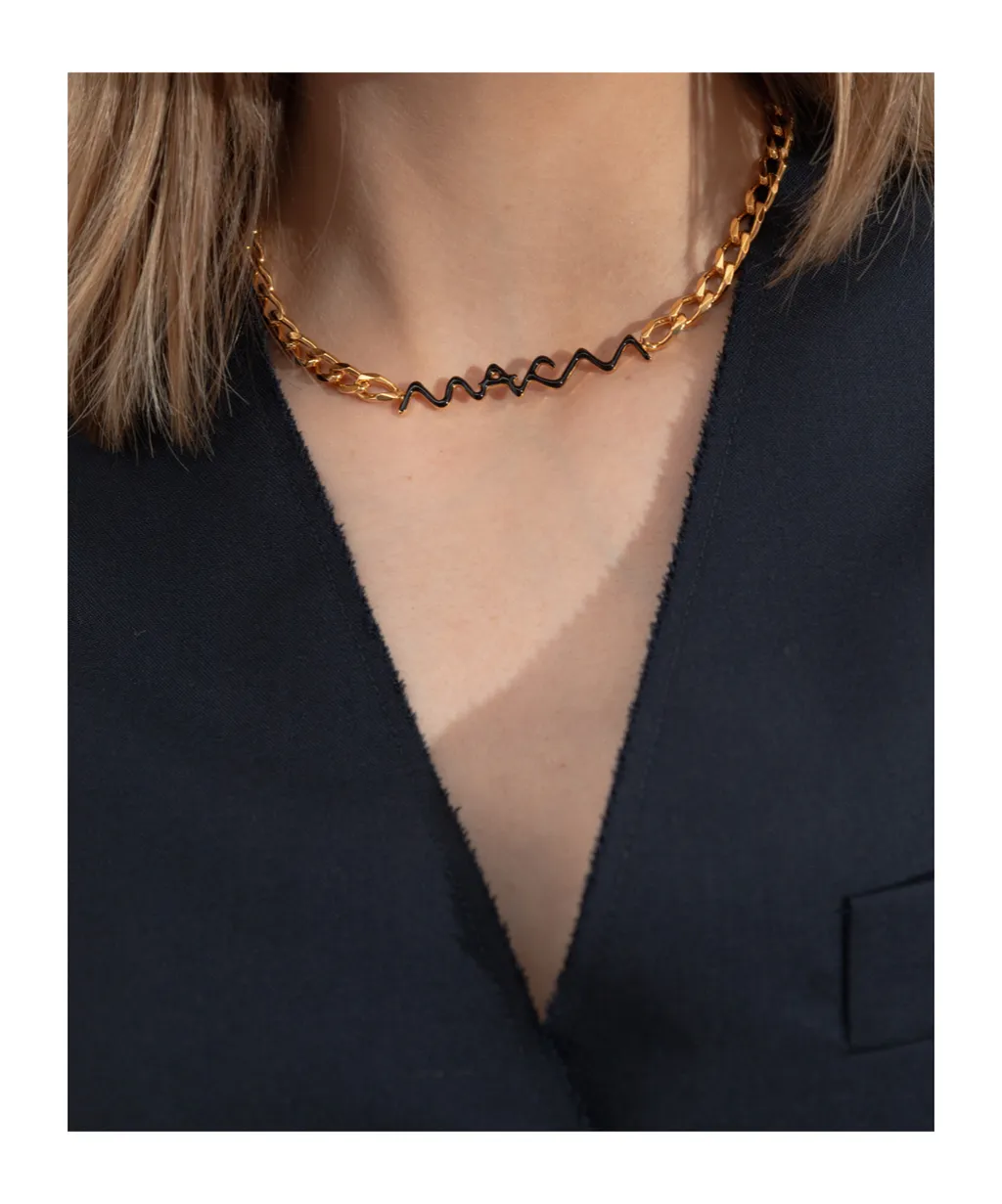 Marni Logo Lettering Chain Necklace