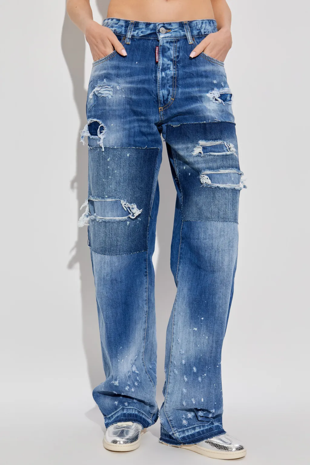 Dsquared2 Distressed Straight-Leg Jeans