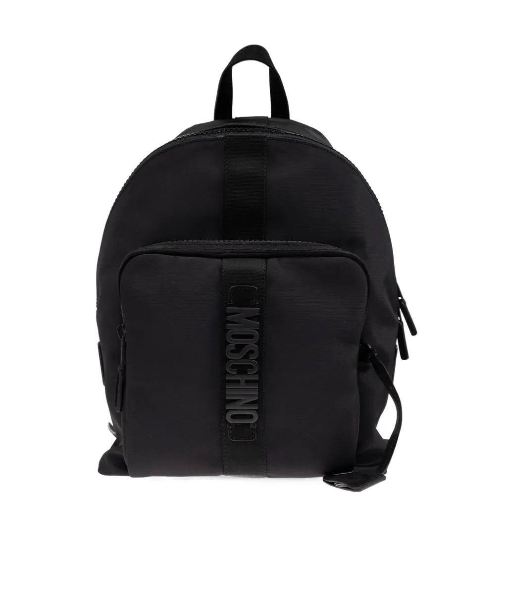 Moschino Logo Lettering Zipepd Backpack