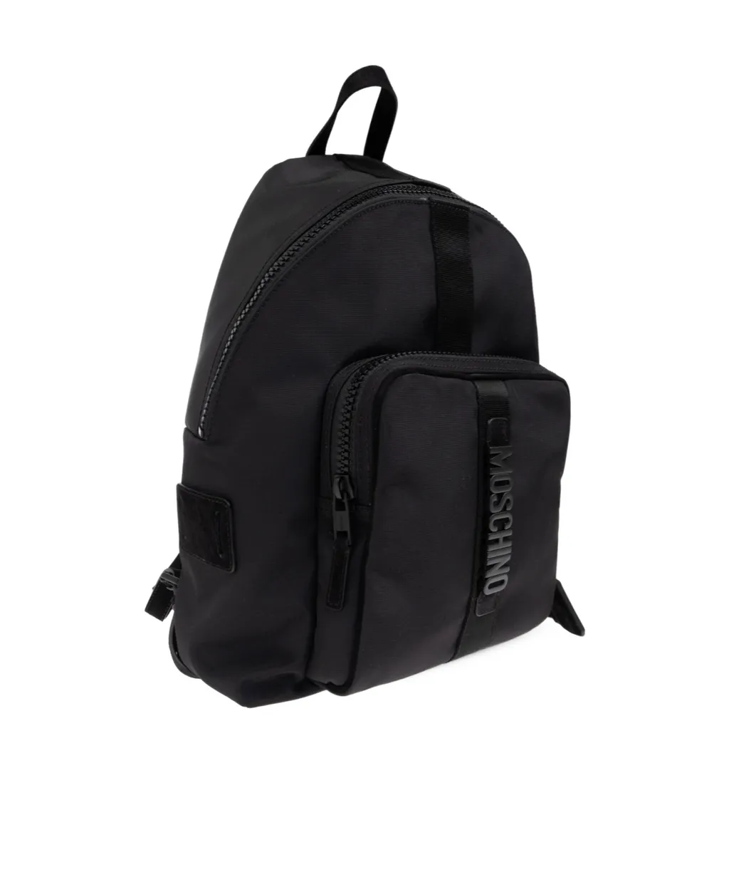 Moschino Logo Lettering Zipepd Backpack