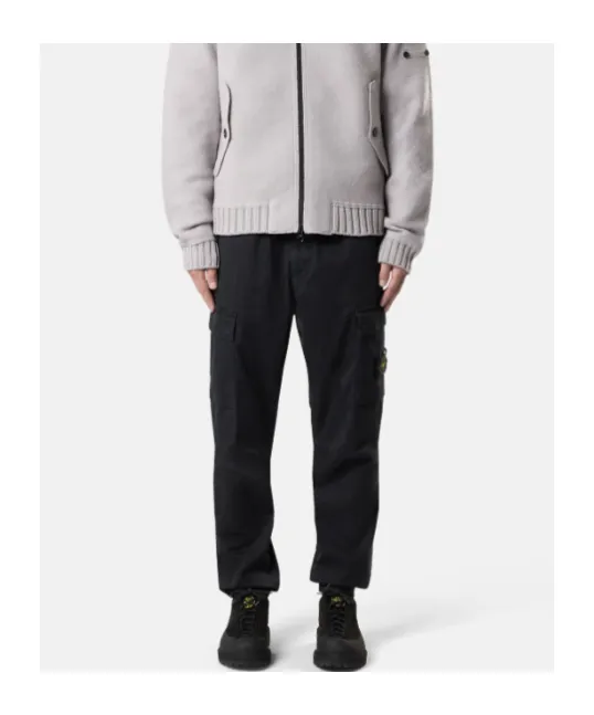 Stone Island Logo Patch Straight-Leg Trousers