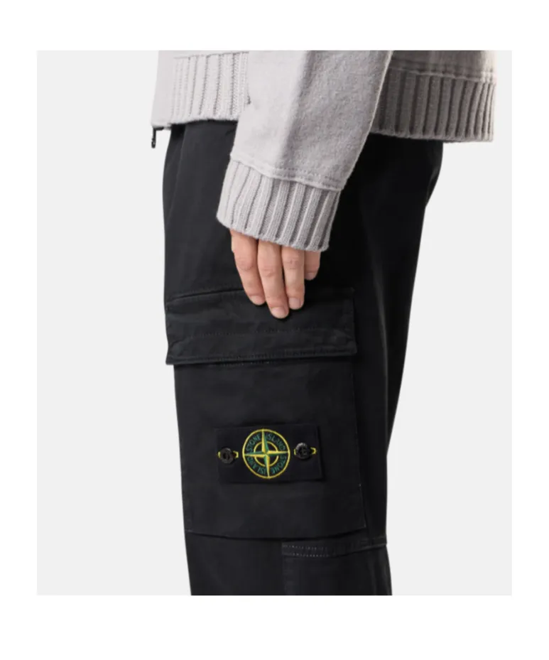 Stone Island Logo Patch Straight-Leg Trousers