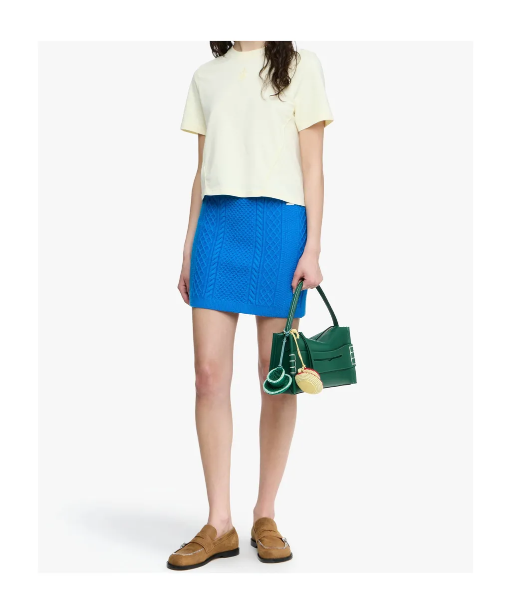 Jw Anderson Anchor Embroidery Panelled Cropped T-Shirt