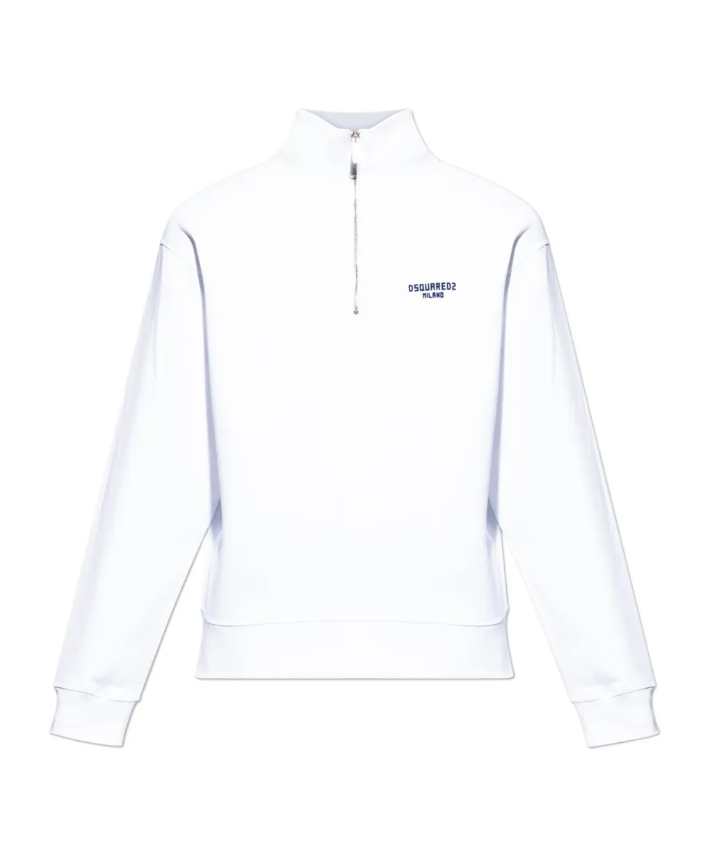 Dsquared2 Stand Up Collar Half-Zip Sweatshirt